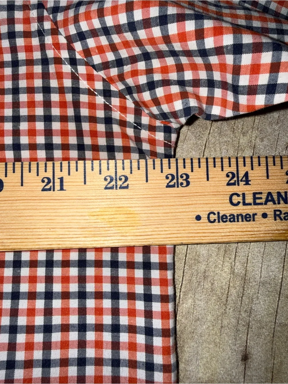 Campus Men's Orange & Navy plaid Button-Down Shirt feauturing AU